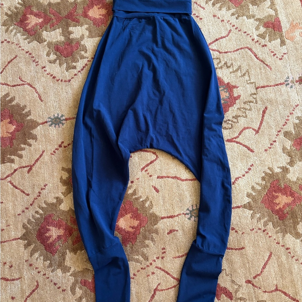 XS Ripple organic cotton harem yoga pants NWOT navy blue soft comfy